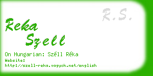 reka szell business card