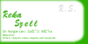 reka szell business card